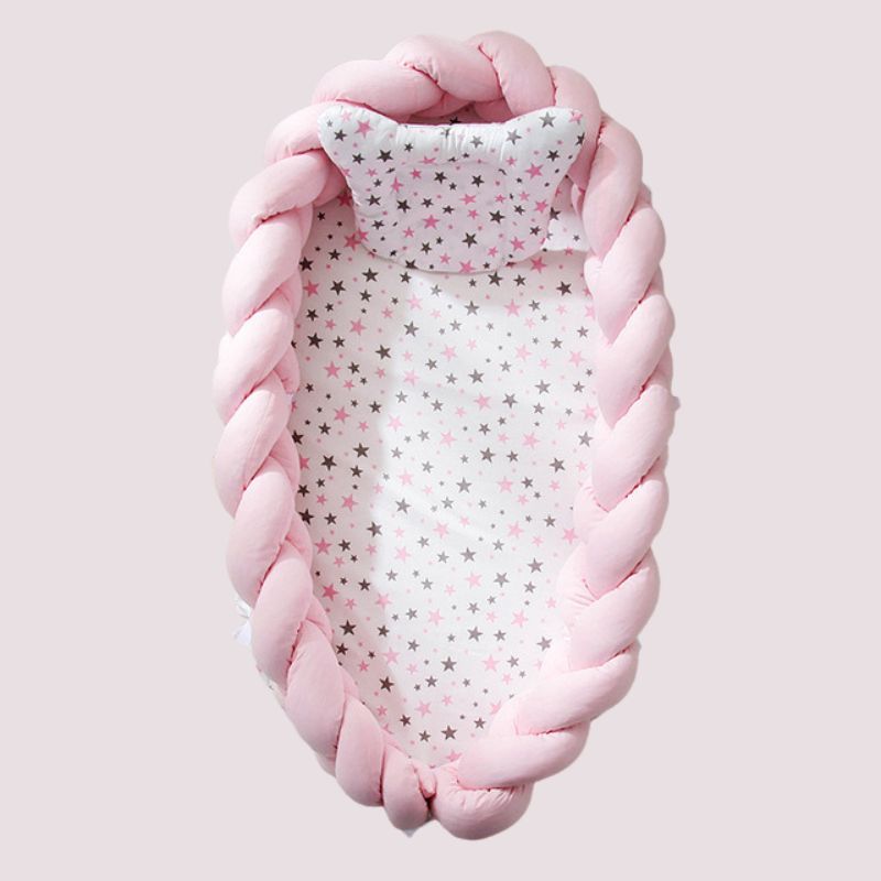 braided crib middle bed light pink 800x800