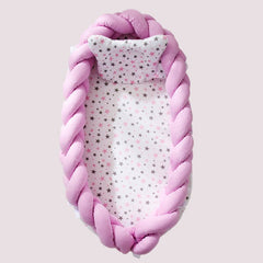 braided crib middle bed pink 800x800