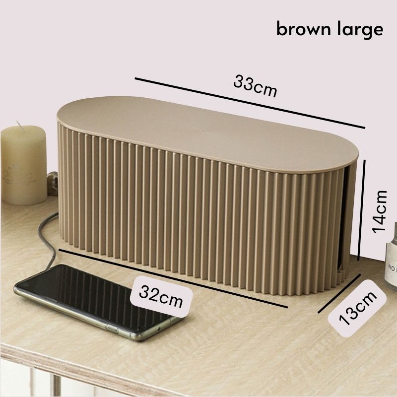brown plug board cable storage box large dimensions 800x800