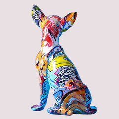 colorful chihuahua dog statue decor backside 800x800