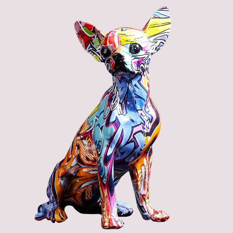 colorful chihuahua dog statue main image 800x800