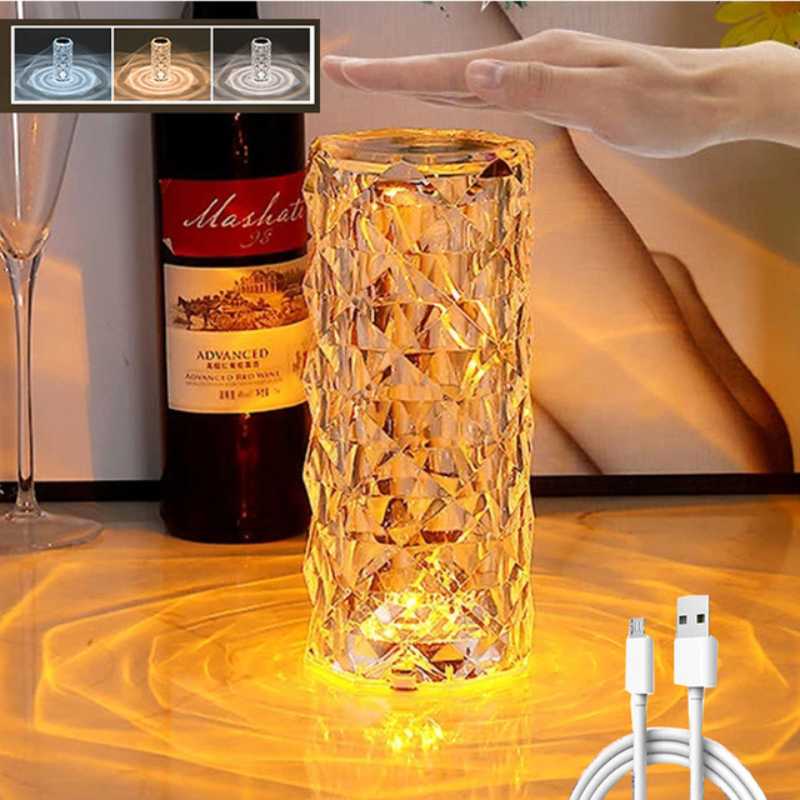 LED Touch Crystal Table Lamp
