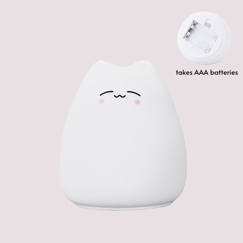 Cute Small Silicone LED Kitty Night Light