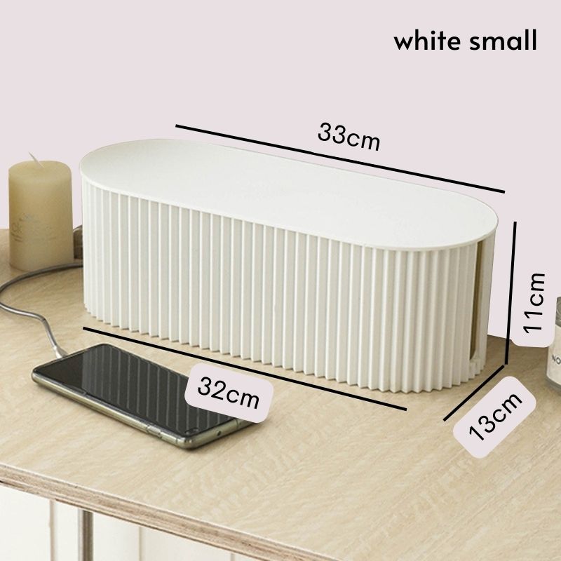 white plug board cable storage box small dimensions 800x800